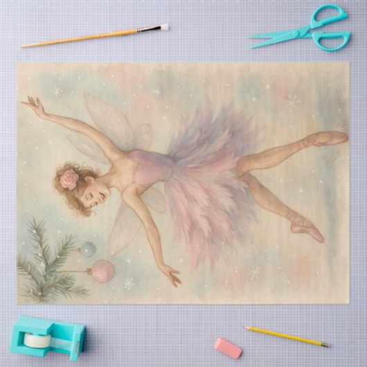 Sugarplum Fairy Pastel Christmas Ballet Decoupage Tissuepapier (Craft)