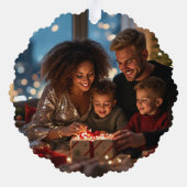 Sugarplum Magic Cosy Vibes Retro Kerstfoto Ornament Kaart (Achterkant)