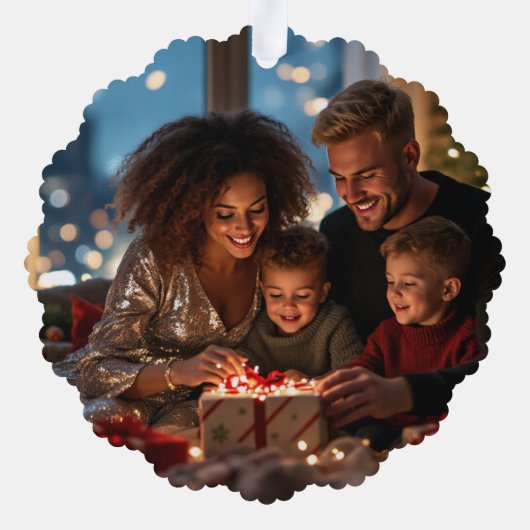 Sugarplum Magic Cosy Vibes Retro Kerstfoto Ornament Kaart (Achterkant)