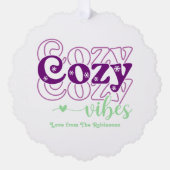 Sugarplum Magic Cosy Vibes Retro Kerstfoto Ornament Kaart (Voorkant)