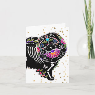 SUGARSKULL CHOW -Kunst ansichtkaarten Kaart