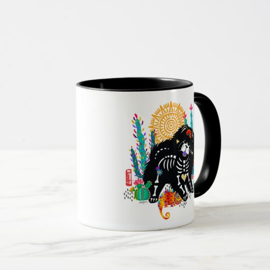 SUGARSKULL NIRVANA chow dog halloween 11 oz mok (Voorkant rechts)