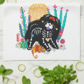 SUGARSKULL NIRVANA chow dog halloween Theedoek (Gevouwen)