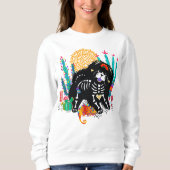SUGARSKULL NIRVANA chow dog halloween witte shirte Trui (Voorkant)