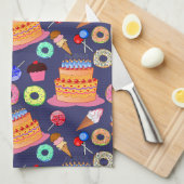 Sugary Delights: Schattig gebak thema patroon Theedoek (Quarter Fold)