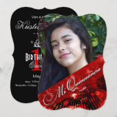 Sugey2 Magic Lights Foto Quinceanera - rood Kaart (Voorkant / Achterkant)