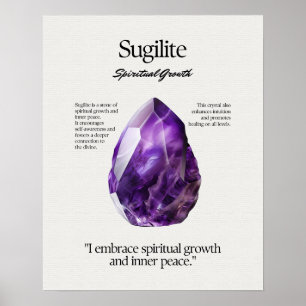 Sugilite Gem Crystal Betekenis Kaart Poster