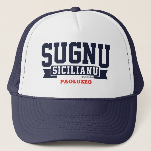 Sugnu Sicilianu Personalized Trucker Hat Trucker Pet (Voorkant)