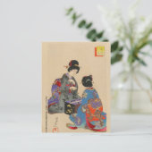 Sugoroku game van Toyohara Chikanobu Briefkaart (Staand voorkant)