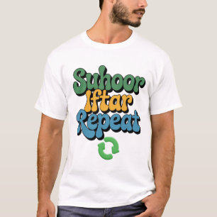 Suhoor Iftar Herhaal Valse Haakwerk PNG Ramadan sh T-shirt
