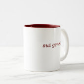 Sui Generis maroon 2-tonige mok (links) (Voorkant rechts)