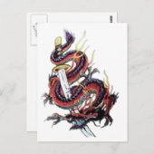 Sui Riu Japanse Dragon Katana Briefkaart (Voorkant / Achterkant)