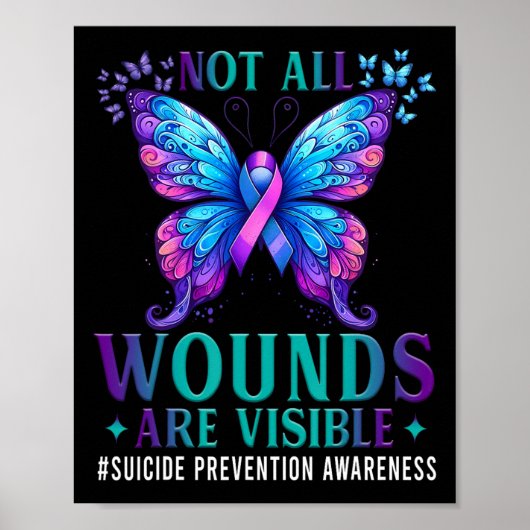 Suïcidaal gedrag Prevention Awareness Not All Woun Poster (Voorkant)