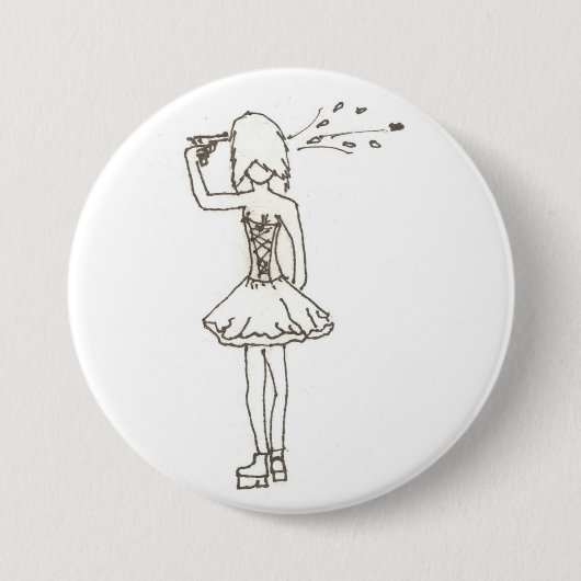 Suïcidaal meisje ronde button 7,6 cm (Voorkant)