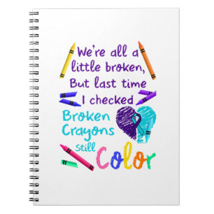 Suïcidale gedachten Prevention Broken Crayons Stil Notitieboek