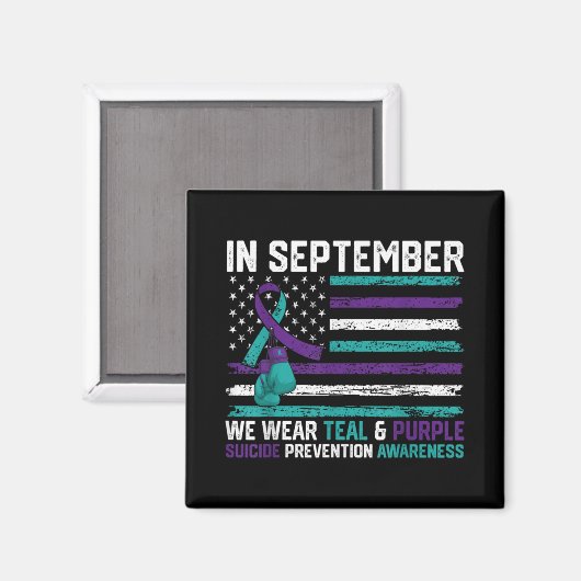 Suicide Awareness 2024 In September We Wear Teal P Magneet (Voorkant / Achterkant)