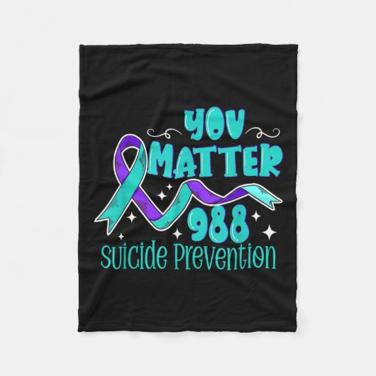 Suicide Awareness - 988 Shirt - Suicide Prevention Fleece Deken (Voorkant)