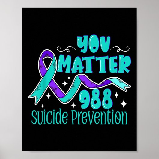 Suicide Awareness - 988 Shirt - Suicide Prevention Poster (Voorkant)