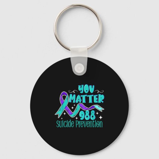 Suicide Awareness - 988 Shirt - Suicide Prevention Sleutelhanger (Voorkant)