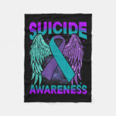 Suicide Awareness Clothing Wings Ribbon Suicide Pr Fleece Deken (Voorkant)