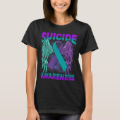 Suicide Awareness Clothing Wings Ribbon Suicide Pr T-shirt (Voorkant)