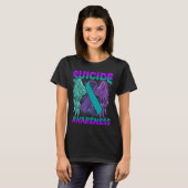 Suicide Awareness Clothing Wings Ribbon Suicide Pr T-shirt (Voorkant volledig)