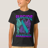 Suicide Awareness Clothing Wings Ribbon Suicide Pr T-shirt (Voorkant)