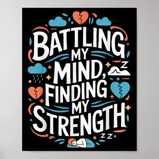 Suicide Awareness Depression Anxiety Mental Health Poster (Voorkant)