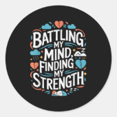 Suicide Awareness Depression Anxiety Mental Health Ronde Sticker (Voorkant)