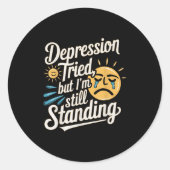 Suicide Awareness Depression Anxiety Mental Health Ronde Sticker (Voorkant)