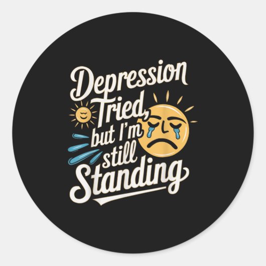 Suicide Awareness Depression Anxiety Mental Health Ronde Sticker (Voorkant)