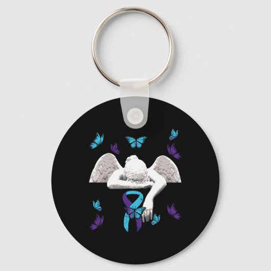 Suicide Awareness Engel lint Vlinders Sleutelhanger (Voorkant)