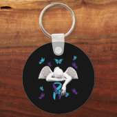 Suicide Awareness Engel lint Vlinders Sleutelhanger (Voorkant)