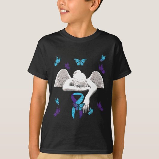 Suicide Awareness Engel lint Vlinders T-shirt (Voorkant)