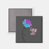 Suicide Awareness Flower Elephant Ribbon Graphic  Magneet (Voorkant / Achterkant)