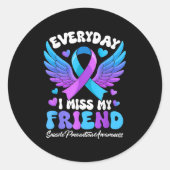 Suicide Awareness Friend Suicide Prevention Awaren Ronde Sticker (Voorkant)