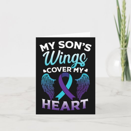 Suicide Awareness Memory van Son Wings Hoesje hart Kaart (Voorkant)