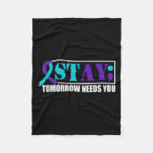 Suicide Awareness Mental Health Tomorrow Semicolon Fleece Deken (Voorkant)