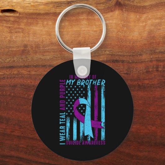 Suicide Awareness Month America Flag In Memory Of  Sleutelhanger (Voorkant)