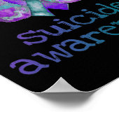 Suicide Awareness Paarse Blauwgroen Vlinder SemiCo Poster (Hoek)