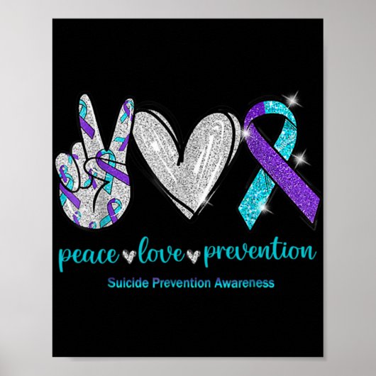Suicide Awareness Peace Love Prevention 1 Poster (Voorkant)