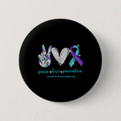 Suicide Awareness Peace Love Prevention 1  Ronde Button 5,7 Cm (Voorkant)