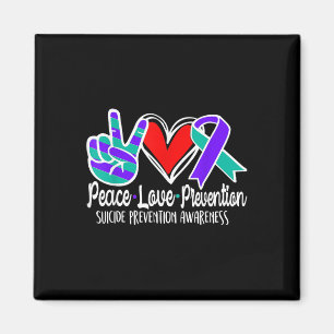 Suicide Awareness Peace Love Prevention Paarse Magneet