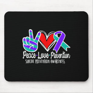 Suicide Awareness Peace Love Prevention Paarse Muismat
