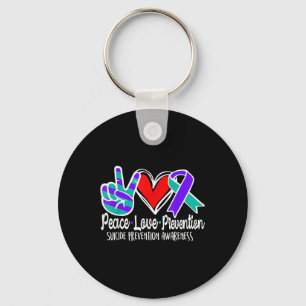 Suicide Awareness Peace Love Prevention Paarse Sleutelhanger