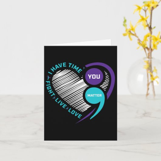 Suicide Awareness Preventie Hartcolon U Kaart (Gele Bloem)