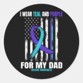 Suicide Awareness Preventie Papa Vrouwen Mannen Am Ronde Sticker (Voorkant)