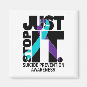 Suicide Awareness Preventie Zwarte Tekst Magneet