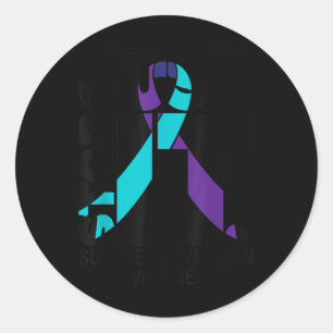 Suicide Awareness Preventie Zwarte Tekst Ronde Sticker