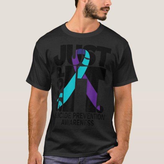 Suicide Awareness Preventie Zwarte Tekst T-shirt (Voorkant)